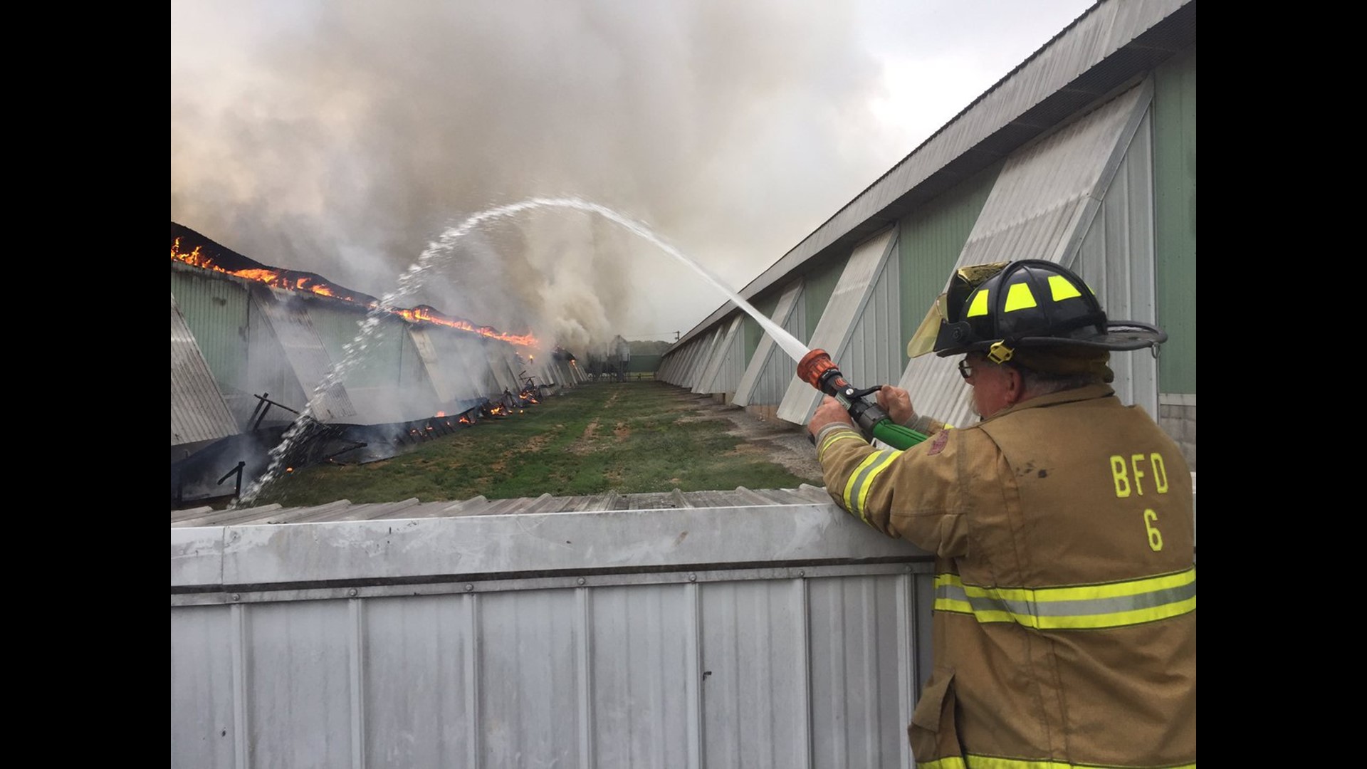 600-Foot Chicken Barn Engulfed In Franklin County, PA Fire 600-Foot Chicken Barn Engulfed In Franklin County, PA Fire