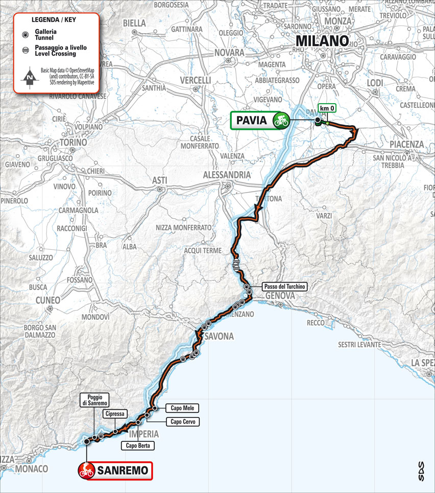 Aggiornamenti Percorso E Strade Chiuse Milano-Sanremo 2025 (Lombardia) Aggiornamenti Percorso E Strade Chiuse Milano-Sanremo 2025 (Lombardia)