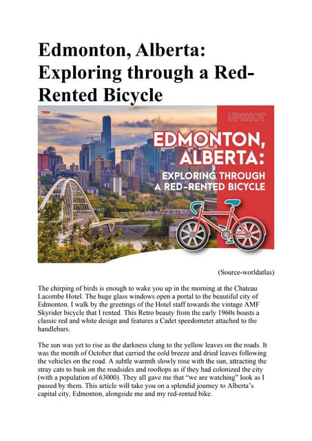 Analyzing The Effects Of Federal Riding Changes In Greater Edmonton Analyzing The Effects Of Federal Riding Changes In Greater Edmonton