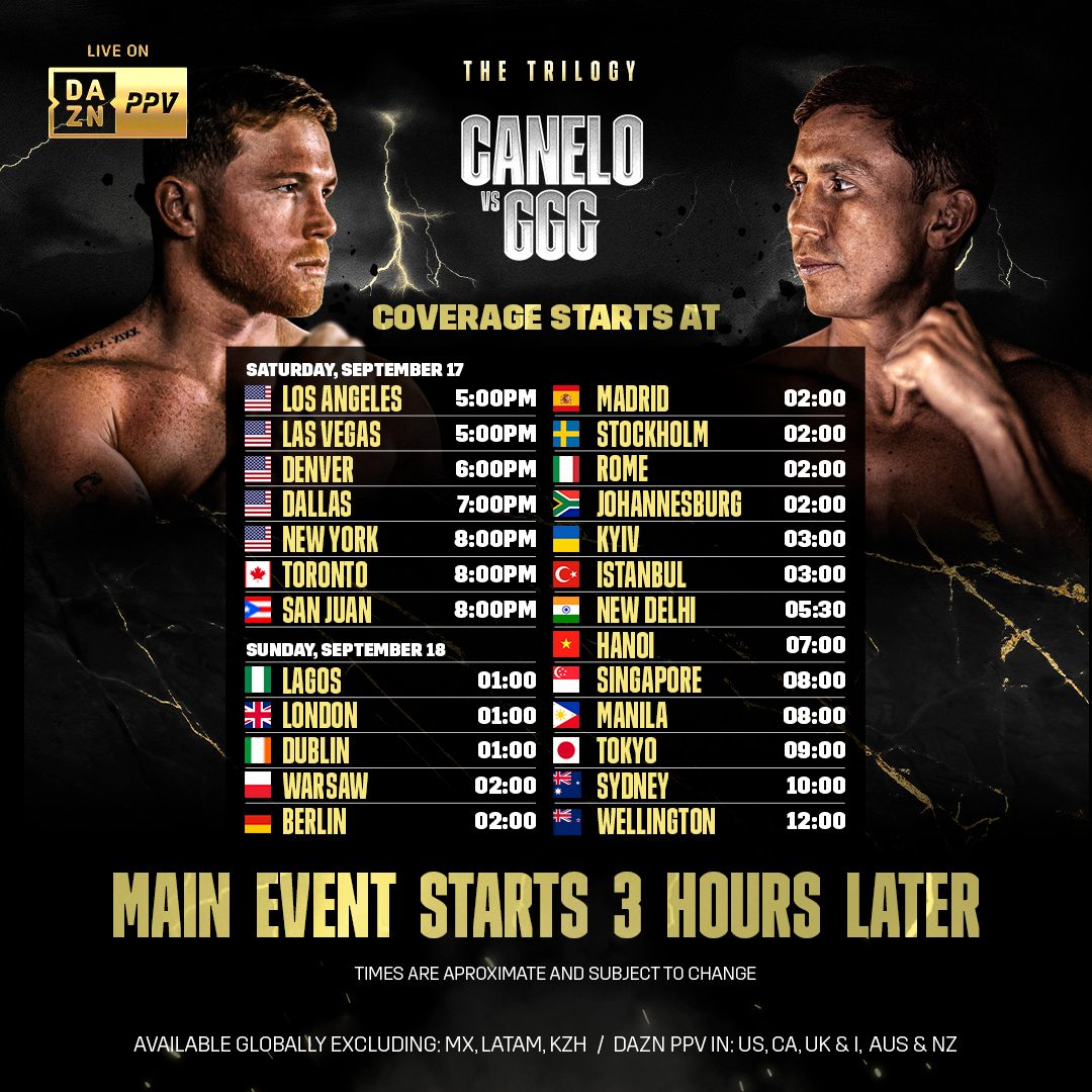 Canelo Vs. Golovkin Start Time: Full PPV Fight Card & Details Canelo Vs. Golovkin Start Time: Full PPV Fight Card & Details