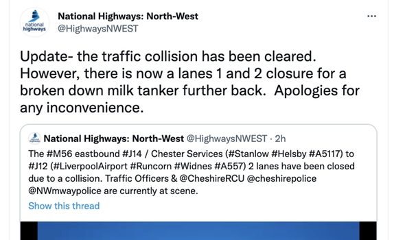 Cheshire/Deeside M56 Traffic: Major Delays After Collision Cheshire/Deeside M56 Traffic: Major Delays After Collision