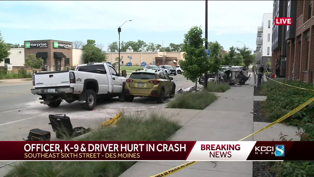 Des Moines Police Probe Crash Involving Vehicle On Side Des Moines Police Probe Crash Involving Vehicle On Side