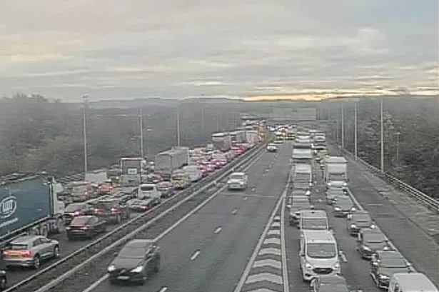 Emergency Services Respond To M56 Crash: Car Overturn And Casualty Emergency Services Respond To M56 Crash: Car Overturn And Casualty