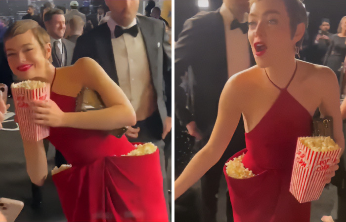 Emma Stone's Popcorn Dress: Pictures From The SNL 50th Anniversary Emma Stone's Popcorn Dress: Pictures From The SNL 50th Anniversary
