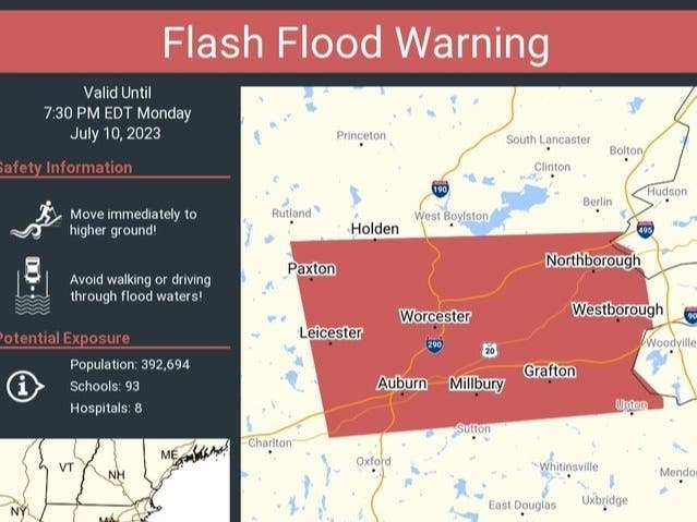 Flash Flood Threat: Hampshire & Worcester Counties On Thursday Night Alert Flash Flood Threat: Hampshire & Worcester Counties On Thursday Night Alert