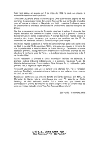 Haiti: França Assume Responsabilidade Pela Dívida Colonial Haiti: França Assume Responsabilidade Pela Dívida Colonial
