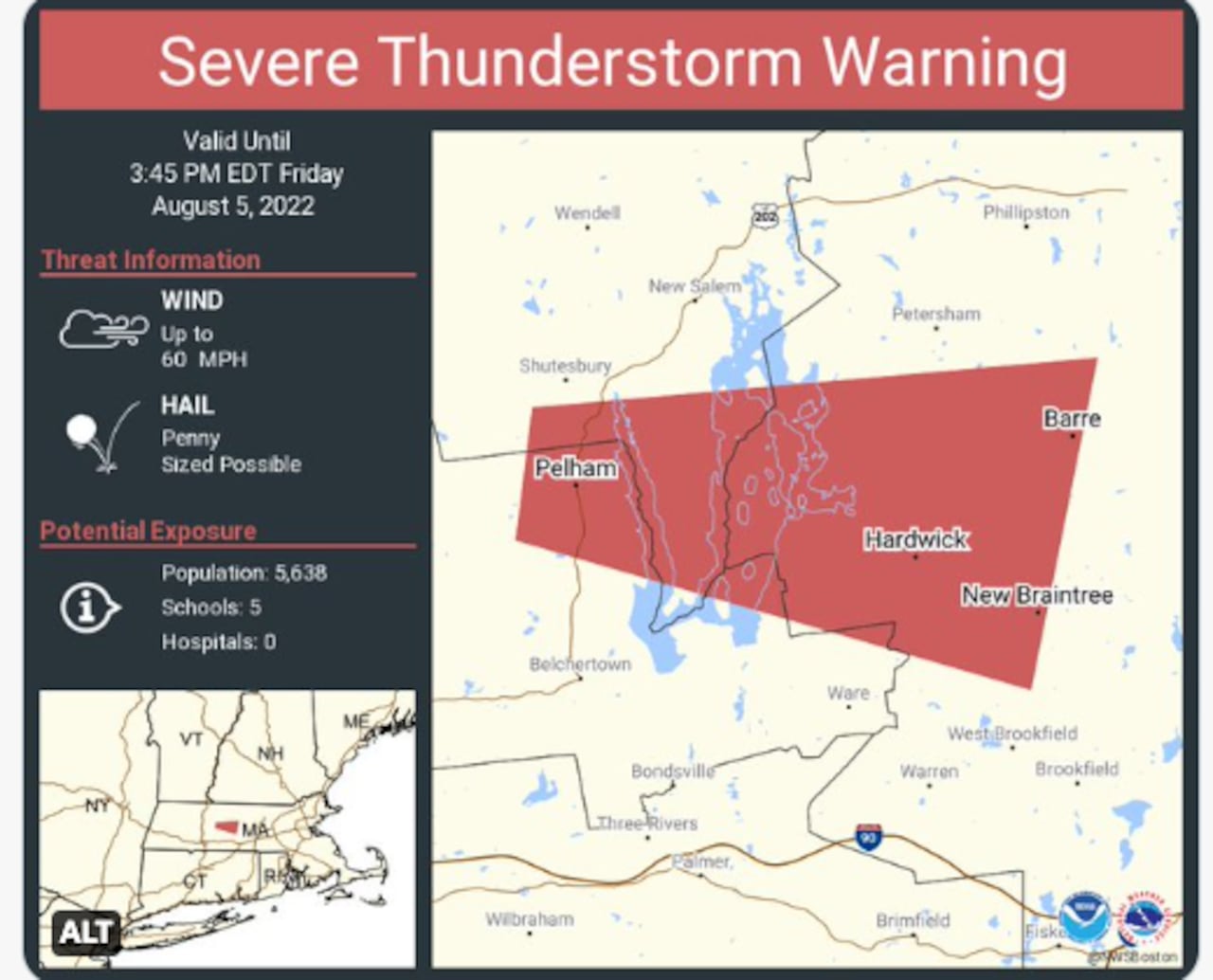 Hampshire & Worcester Counties: Flash Flood Warning In Effect Thursday Night Hampshire & Worcester Counties: Flash Flood Warning In Effect Thursday Night