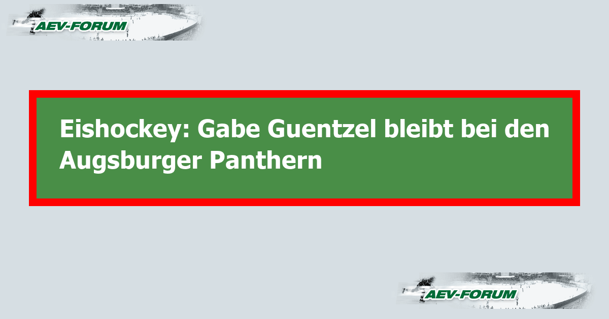 Kein Volek Mehr Bei Den Augsburger Panthern: Die Suche Nach Ersatz Beginnt Kein Volek Mehr Bei Den Augsburger Panthern: Die Suche Nach Ersatz Beginnt