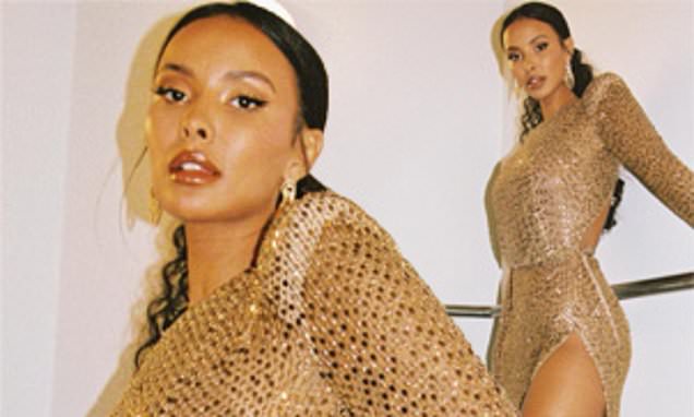 Maya Jama Channels A Greek Goddess In Dazzling Gold Gown Maya Jama Channels A Greek Goddess In Dazzling Gold Gown