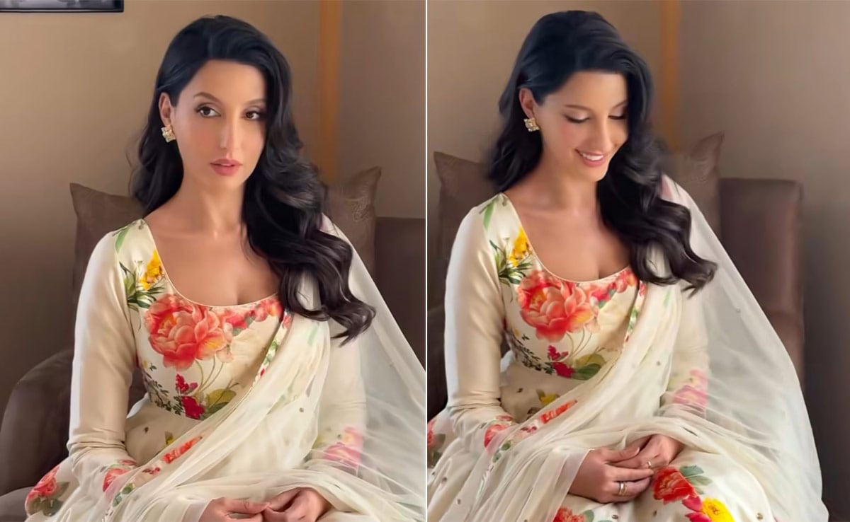 Nora Fatehi In A Floral Saree: Redefining Ethnic Elegance