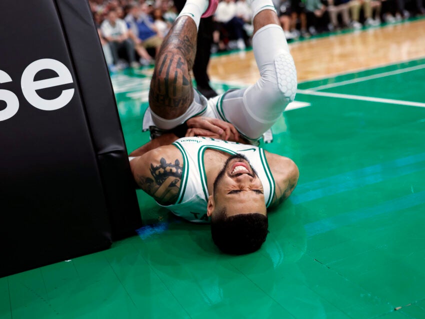 Report: Jayson Tatum's Bone Bruise Jeopardizes His Game 2 Availability Report: Jayson Tatum's Bone Bruise Jeopardizes His Game 2 Availability