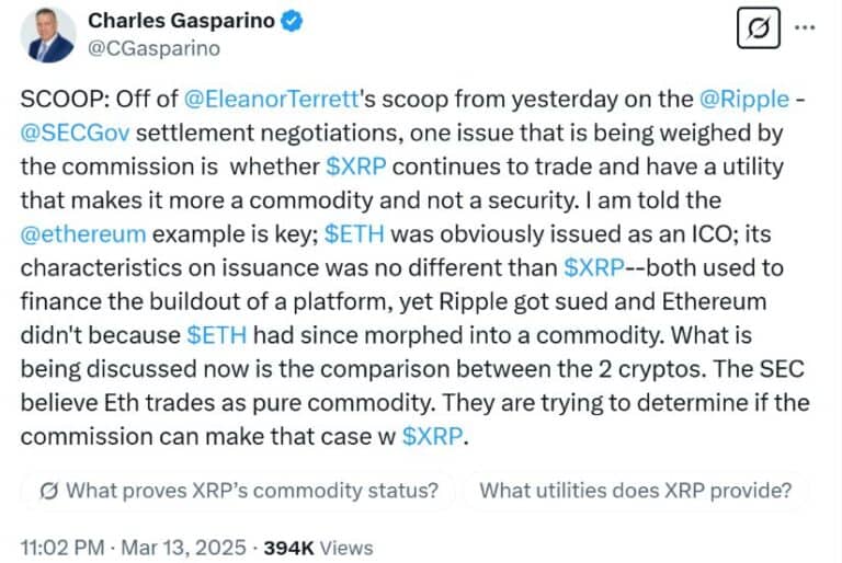 Ripple Settlement Talks: SEC May Classify XRP As A Commodity Ripple Settlement Talks: SEC May Classify XRP As A Commodity
