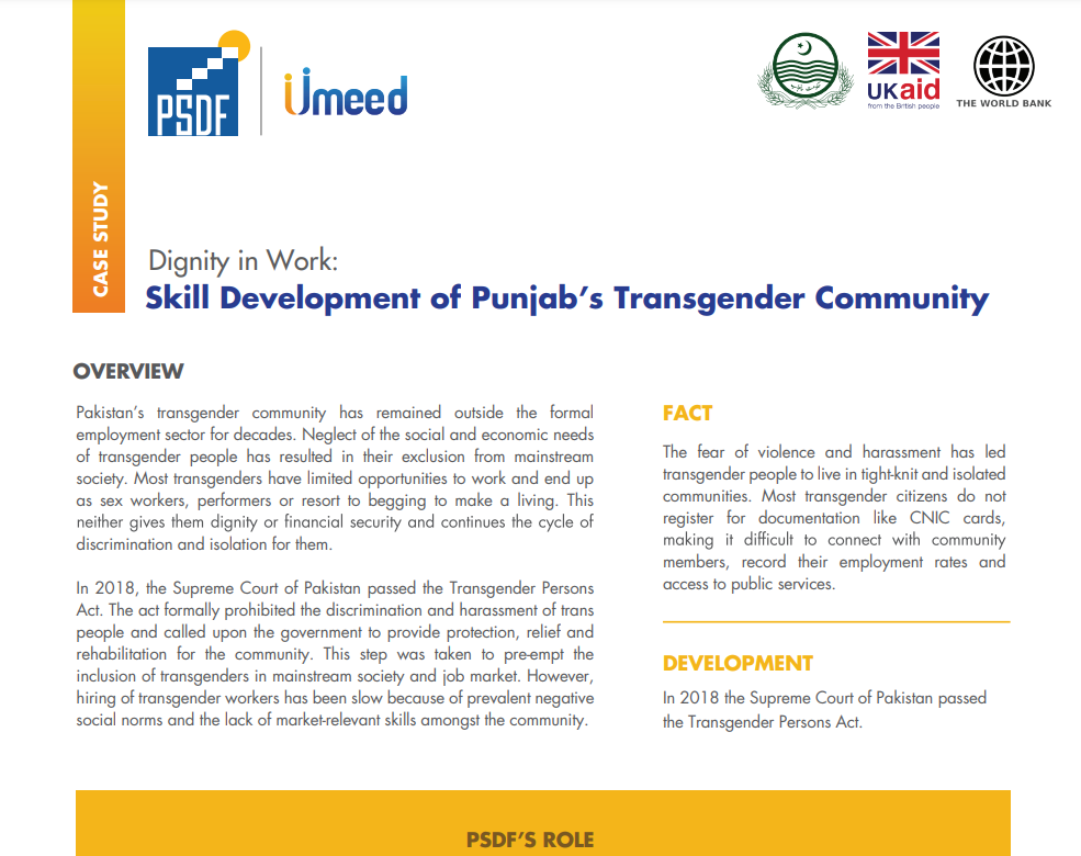Skill Development Program For Transgender Community In Punjab Skill Development Program For Transgender Community In Punjab