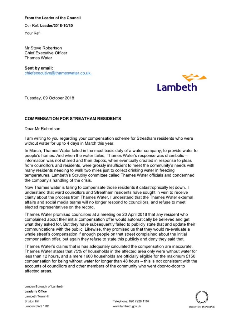 Thames Water Executive Compensation: Transparency And Accountability Thames Water Executive Compensation: Transparency And Accountability