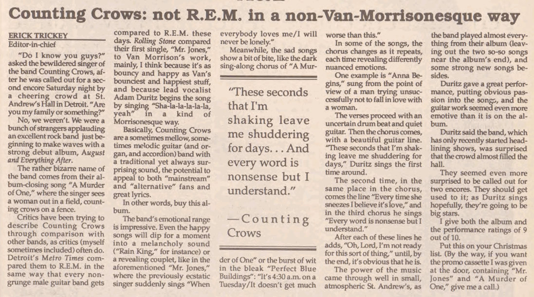 The Impact Of Saturday Night Live On Counting Crows' Success The Impact Of Saturday Night Live On Counting Crows' Success
