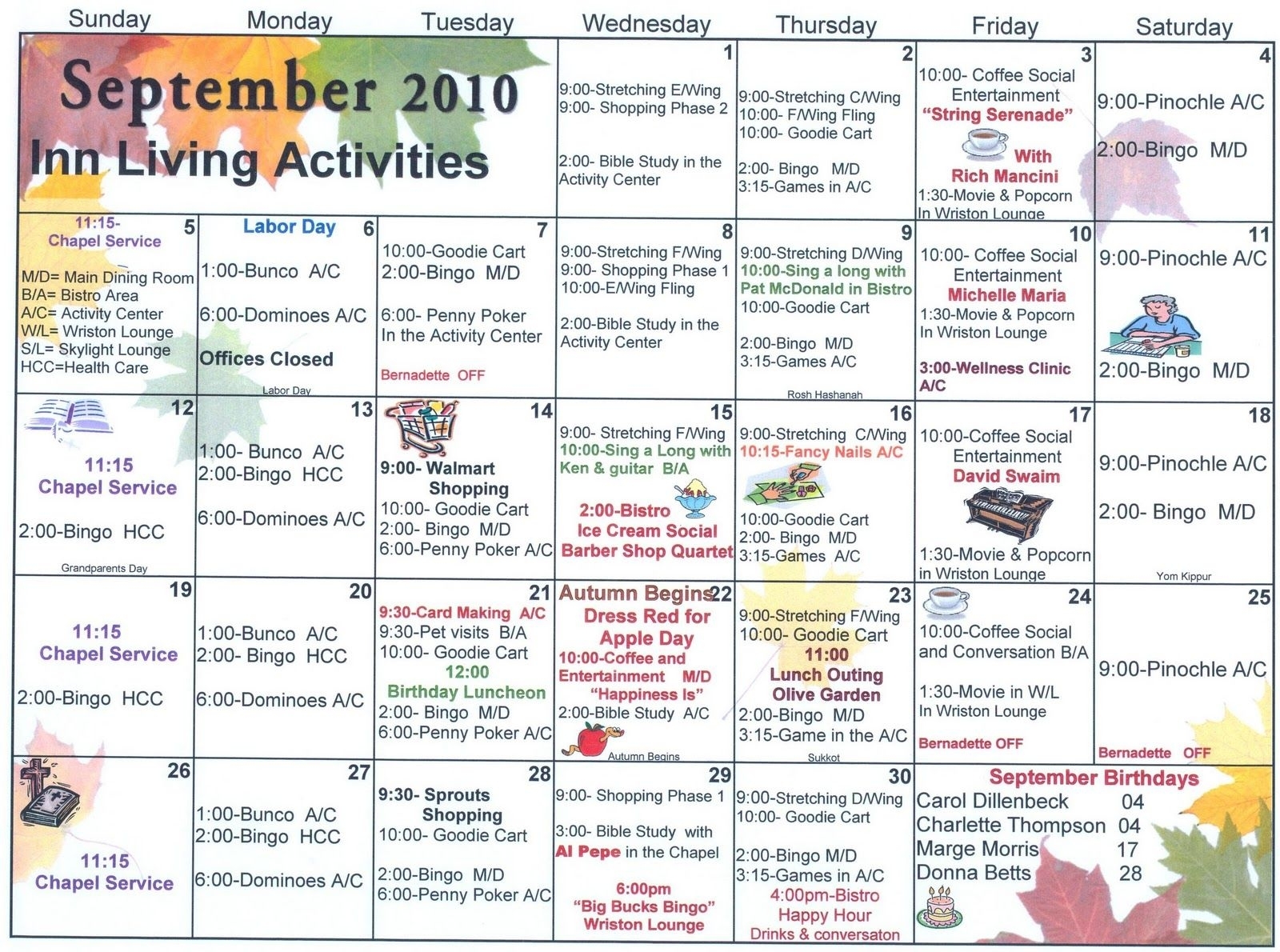 Your Guide To Senior Living: A Monthly Calendar Of Trips & Events Your Guide To Senior Living: A Monthly Calendar Of Trips & Events